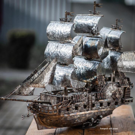 Stainless steel ship figure